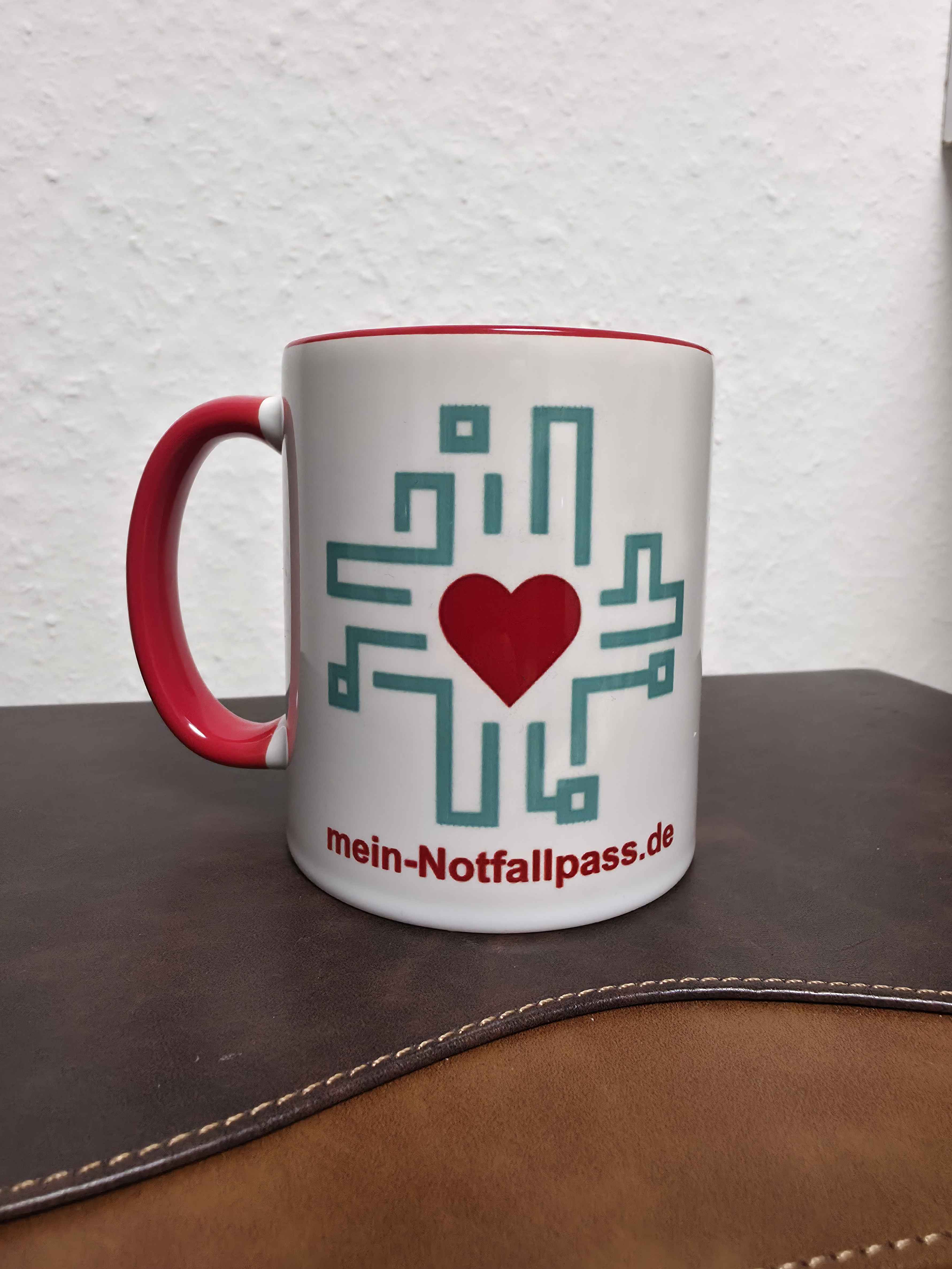 mein-Notfallpass Tasse – Rot
