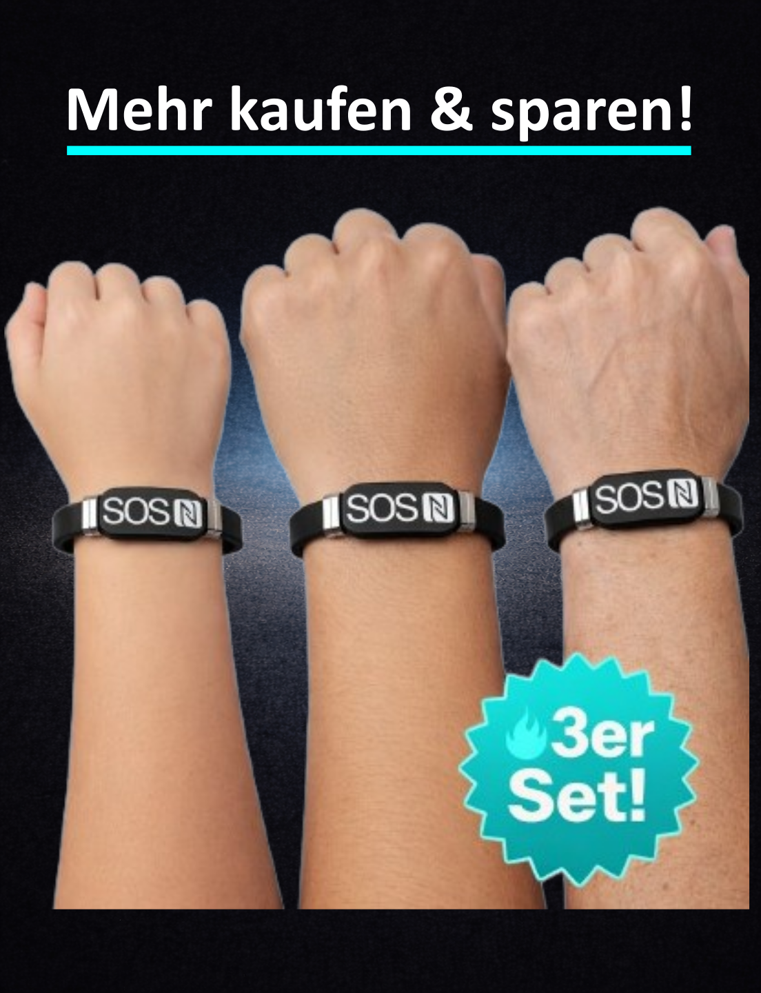 Z01 - Mehrteiliges SOS-Armband Set 3er-Pack