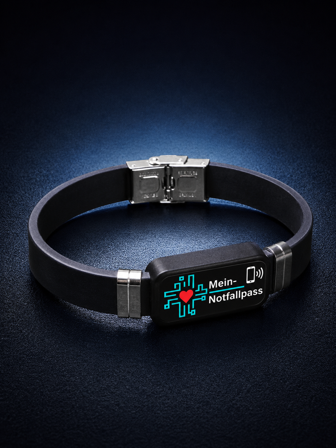 A01 - Silikon SOS Armband mit NFC Chip