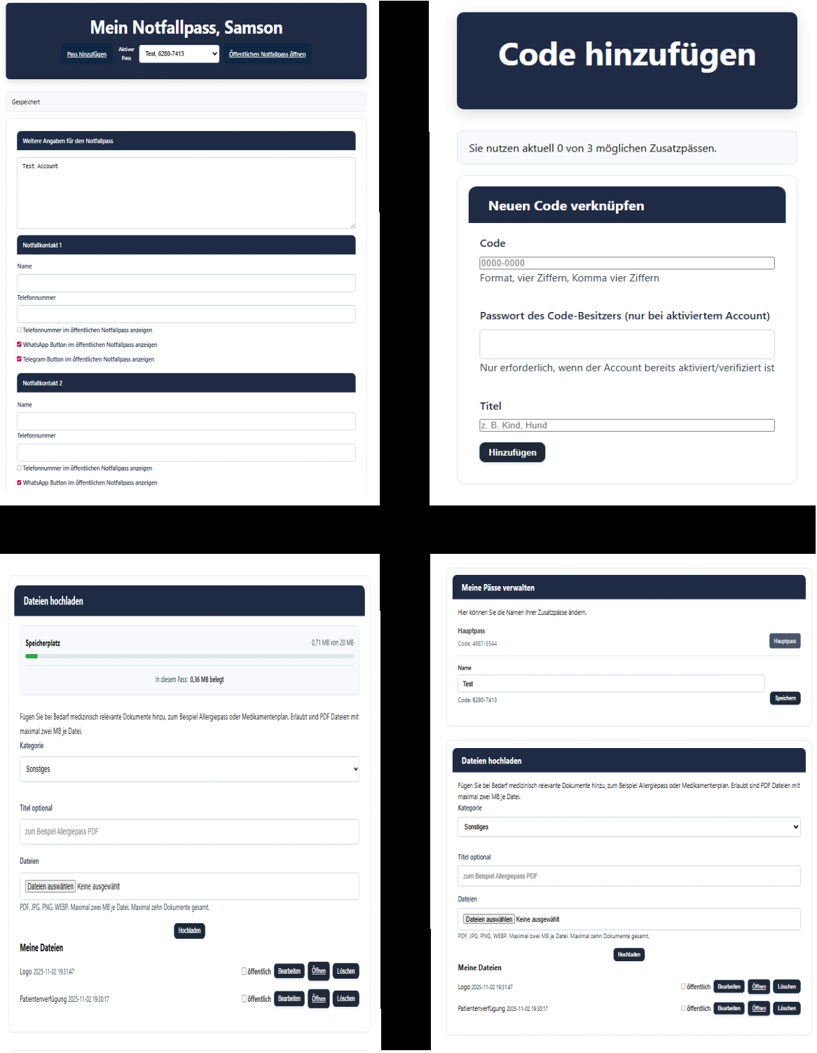 ZU05 Notfallpass Verwaltung