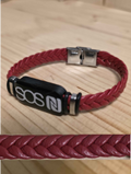 A06 - Rot Limitiert Kunstleder SOS Armband mit NFC Chip