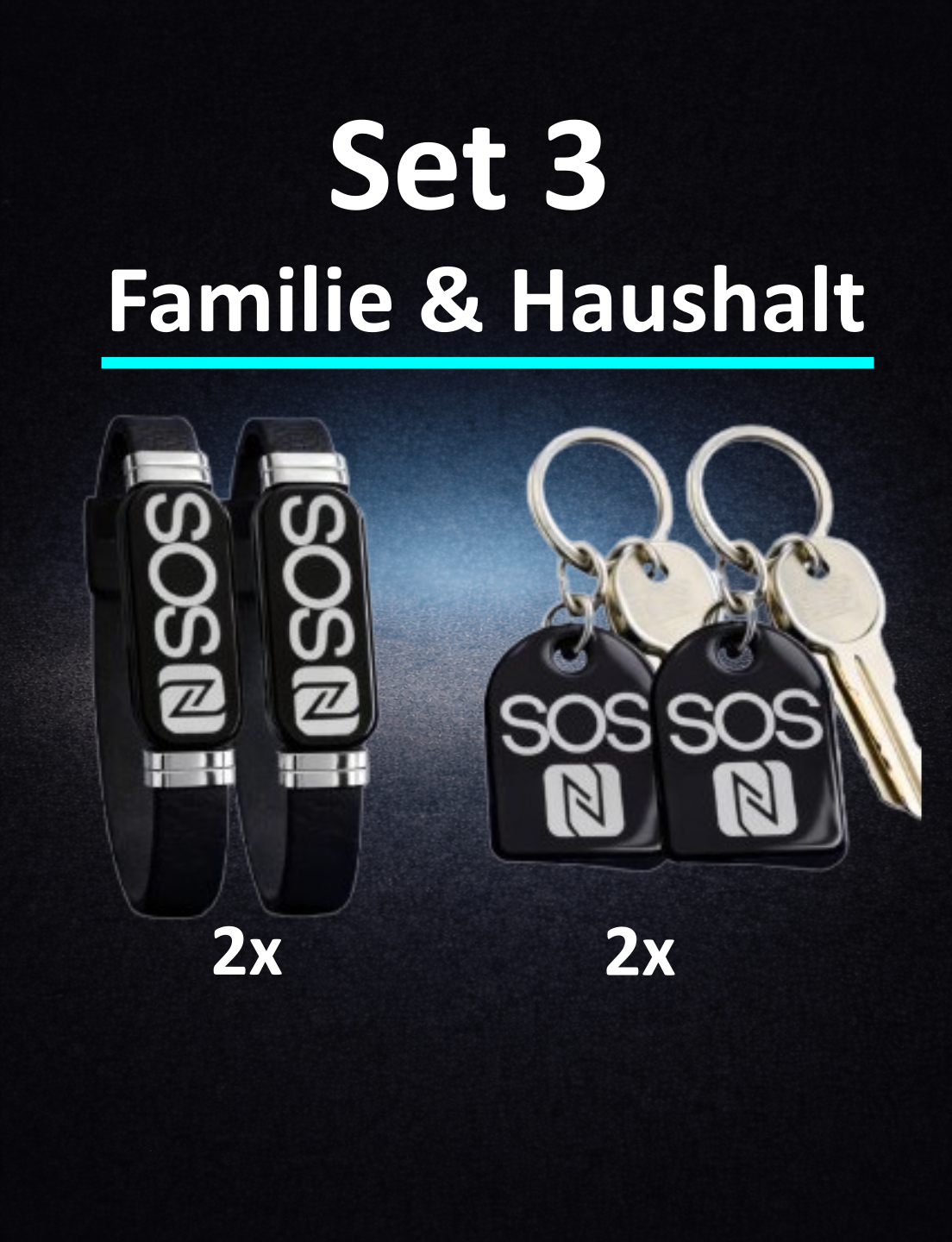 Set 3 Familie Haushalt Set Gemeinsame Sicherheit für mehrere Personen