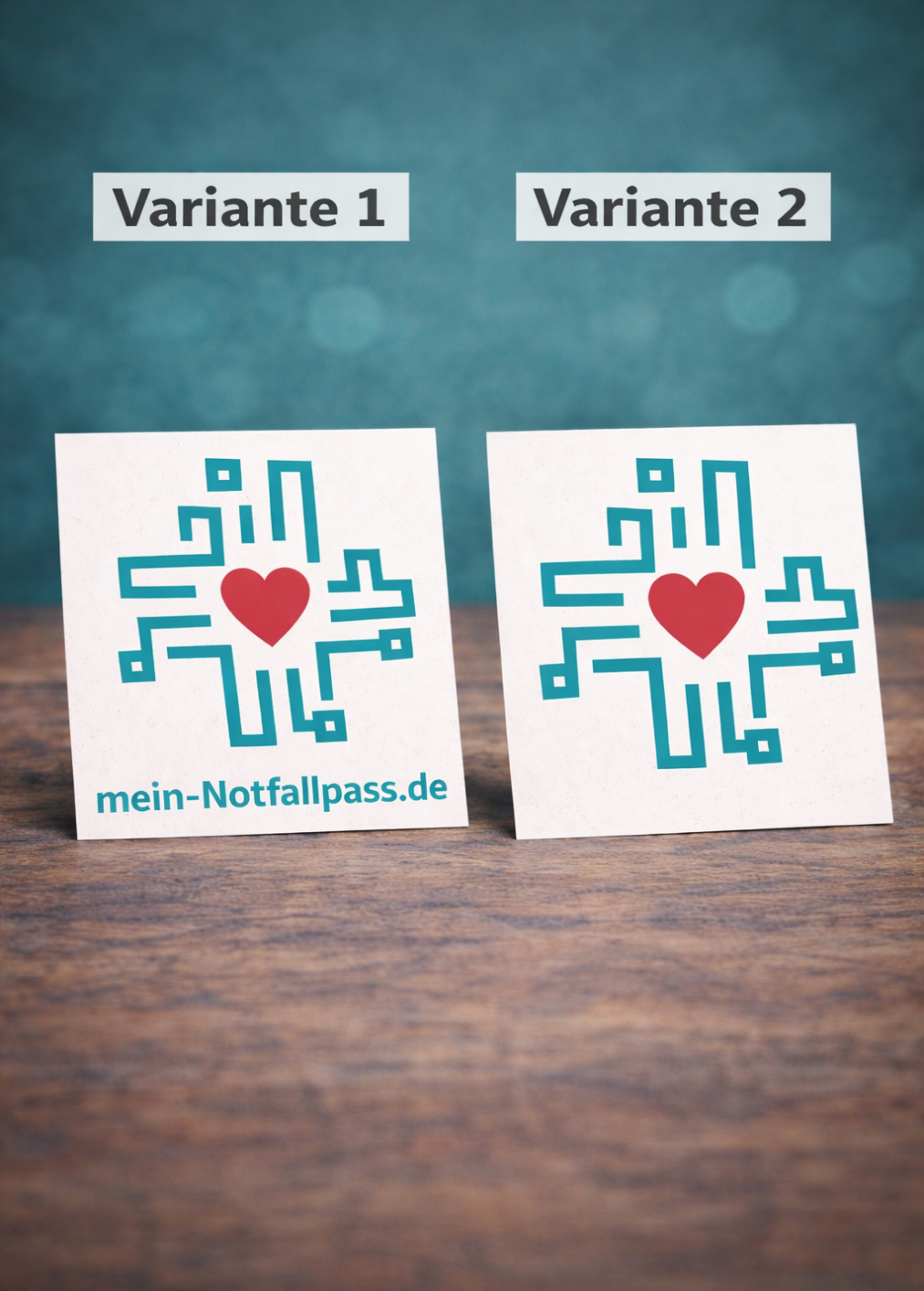 Sticker mein-Notfallpass, waschstraßenfest für Auto Motorrad Glas und Keramik